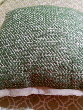 KIRKLANDS GREEN AND BEIGE PILLOW GREAT CONDITION NEVER USED
